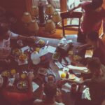 Middle Eastern pantry ingredients arranged on a kitchen table
