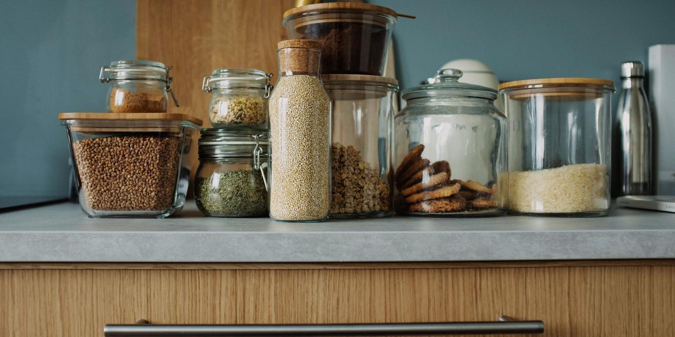 Online Persian grocery order being unpacked in a UK kitchen