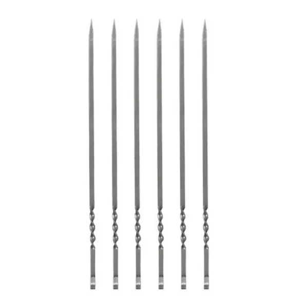 Six small aluminium kebab skewers for Iranian jigar kebab