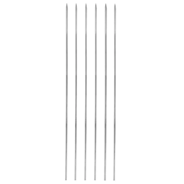 Six small stainless steel kebab skewers for Iranian jigar kebab