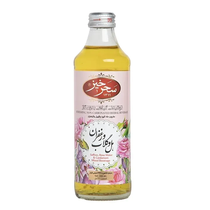 Saharkhiz rose water, cardamom and saffron still drink 330ml