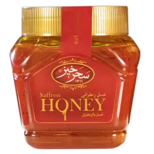 Saharkhiz Iranian saffron honey 450g product packaging
