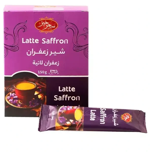 Saharkhiz Iranian saffron latte instant drink sachets, pack of 10