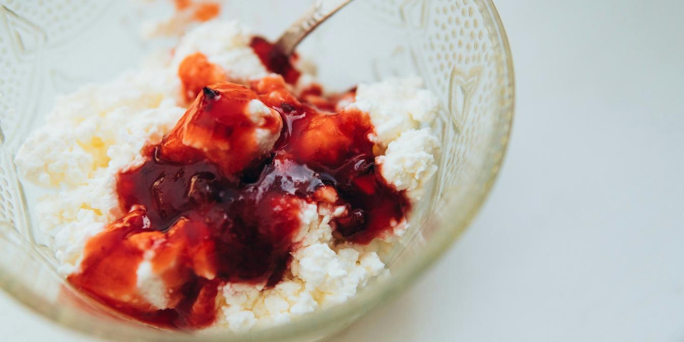 Breakfast bowl topped with chopped dried plums