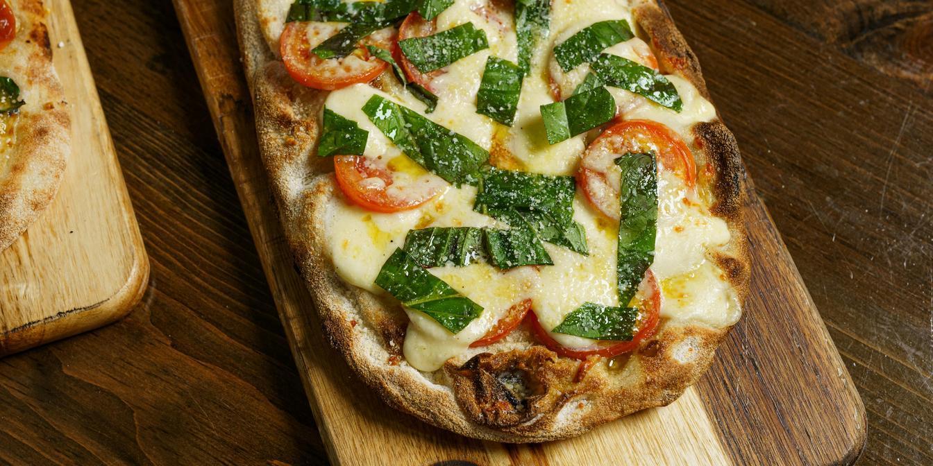 Persian bread with cheese, walnuts and fresh herbs