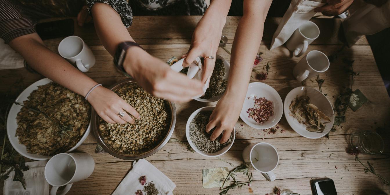 Assembling a traditional Iranian breakfast table
