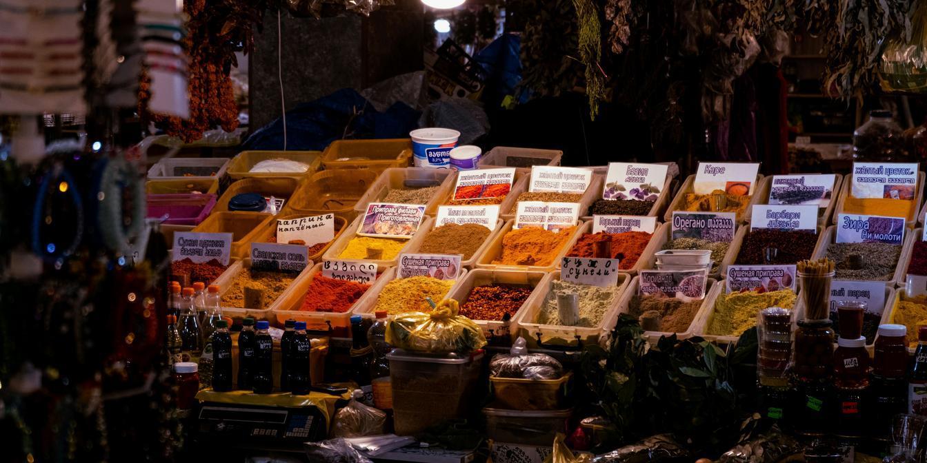 English and Persian product names on Iranian grocery packages